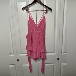 Pink Lily Spaghetti Strap Sleevelss Romper Pink M